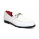 Emilio Franco "Edgardo" White Genuine Italian Deer Skin Leather Loafers.